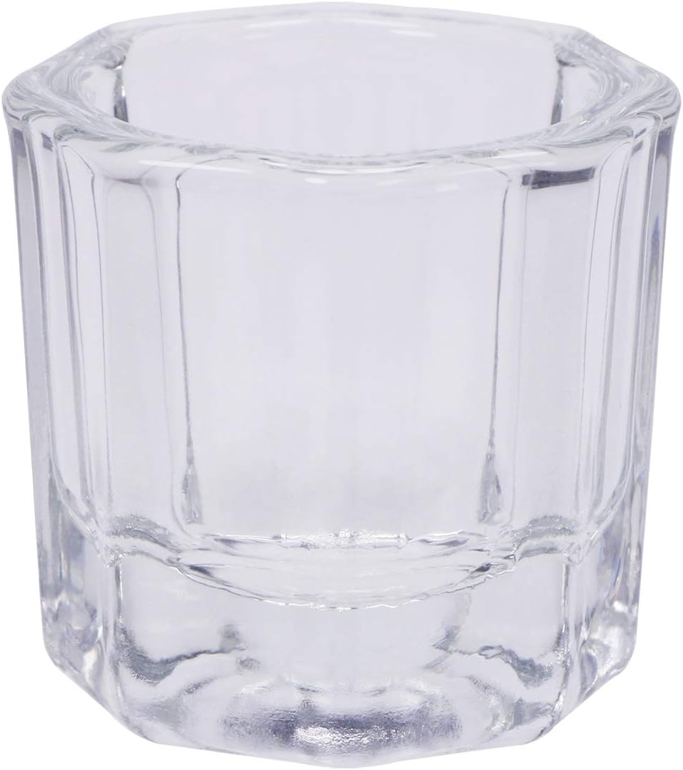 Shapenty Nail Art Acrylic Liquid Powder Dappen Dish Glass Crystal Cup Containers Glassware Tools for Nail Polish Remover Eyebrow Tint and Eyebrow Dye Mixing, 2PCS image number 2