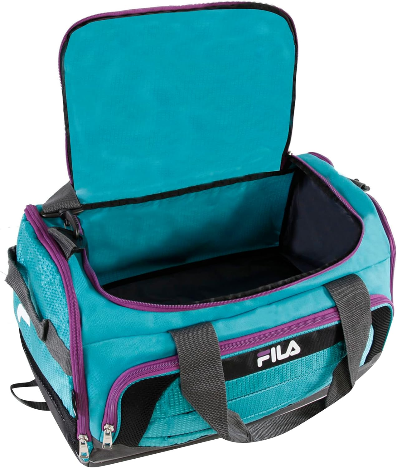 Fila Unisex'S Cypress Small Sport Duffel Bag, Turquoise Purple, One Size, Cypress Small Sport Duffel Bag image number 3