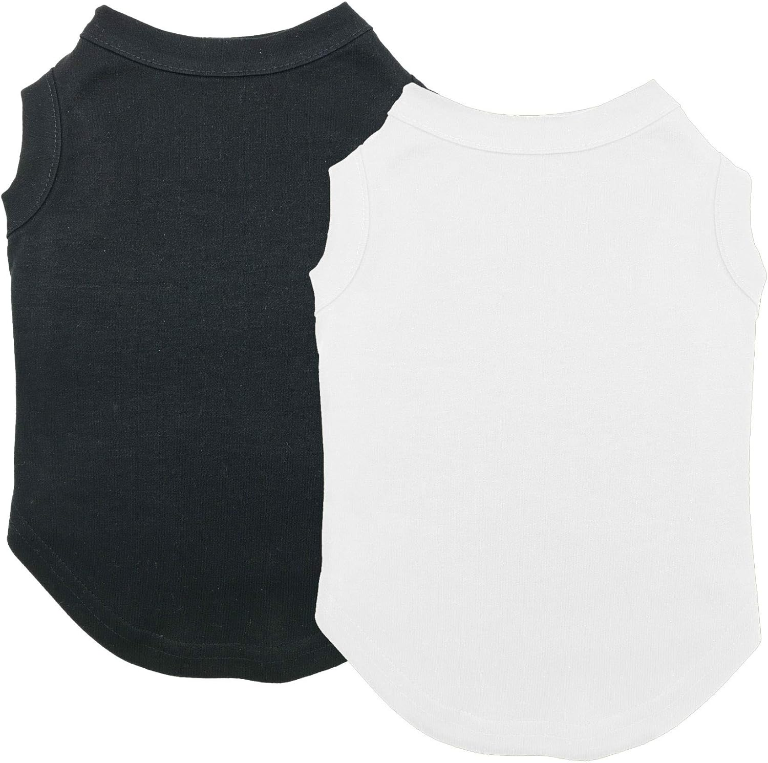 Chol & Vivi Dog Shirts Clothes, Dog Clothes T Shirt Vest Soft and Thin, 2Pcs Blank Shirts Clothes Fit for Extra Small Medium Large Extra Large Size Dog Puppy, Medium Size, Black and White