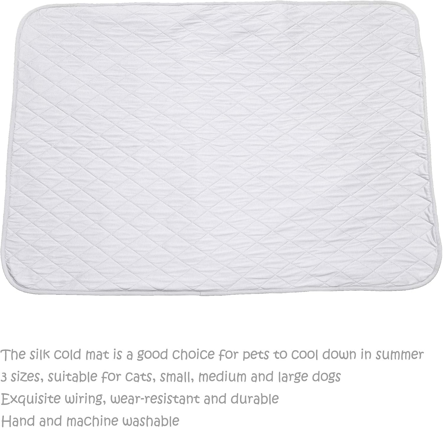 SEIS Dog Ice Pad Ice Silk Cats Kennel Mat Pet Cooling Pad Summer Cool Bamboo Mat Breathable Pad (Solid Gray, L image number 4