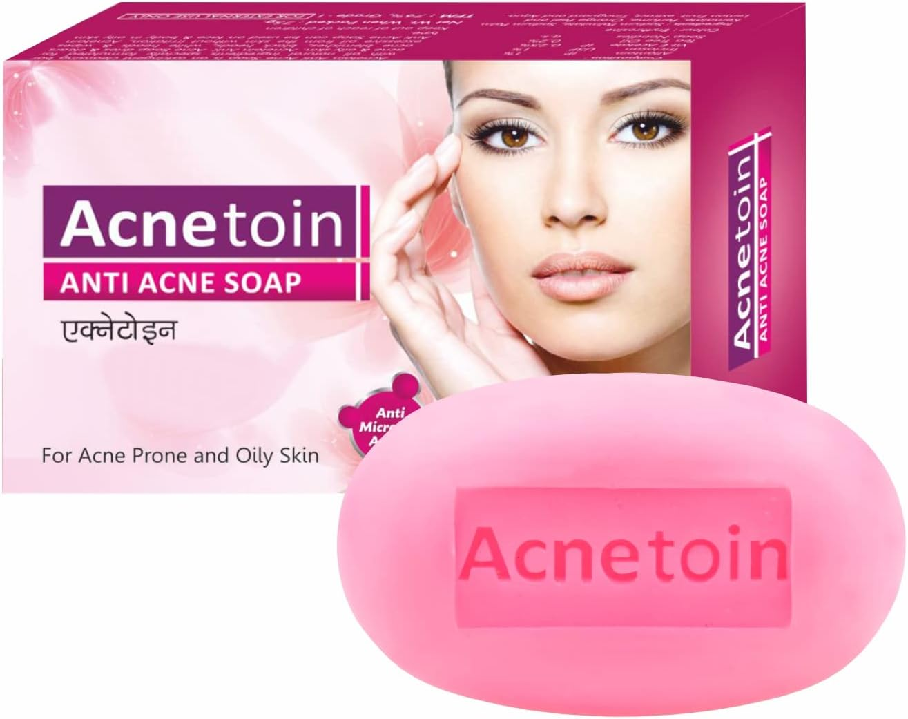 Leeford Women'S Acnetoin anti Acne Bathing Soap Bar Combo Pack - Enriched with Tea Tree Oil & Vitamin E | (75G Each Each) (Pack of 4)