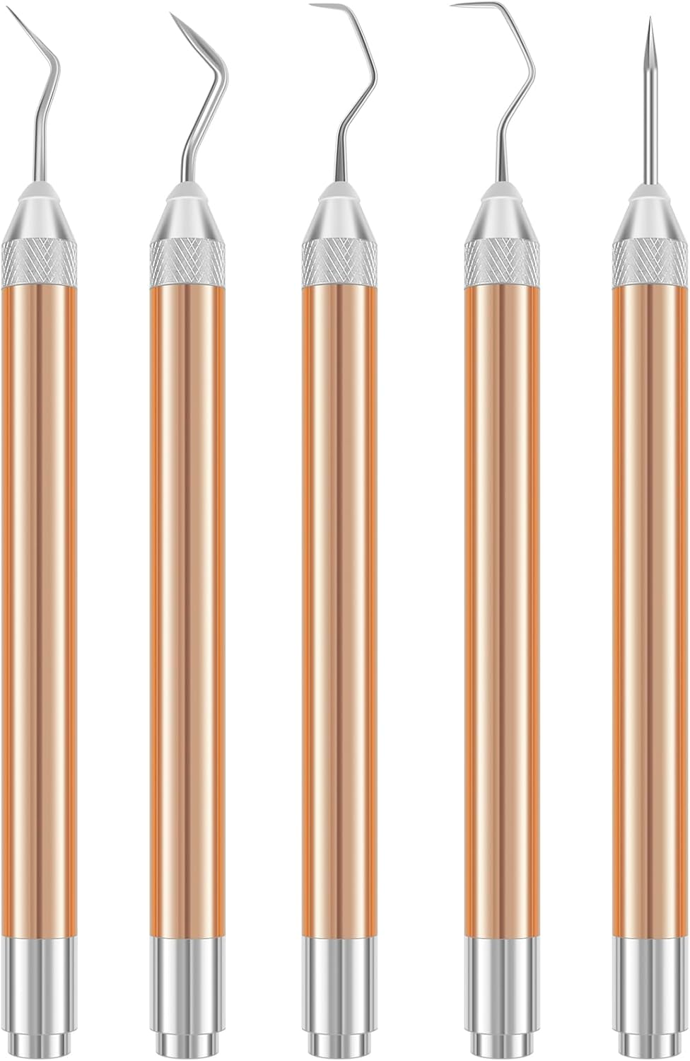 5Pcs Vinyl Weeding Tools Set with LED Light,Vinyl Lighted Weeding Pen Tools Straight Weeder, Portable Weeding Hook Pin Basic Tool Set for Crafting Silhouettes Cameos DIY image number 5