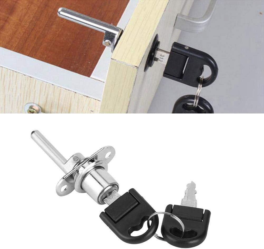 Rustproof, Durable Filing Cabinet Lock, 2-Part Drawer Lock, Desk Cabinet For(19Mm Silver Single Lock) image number 3