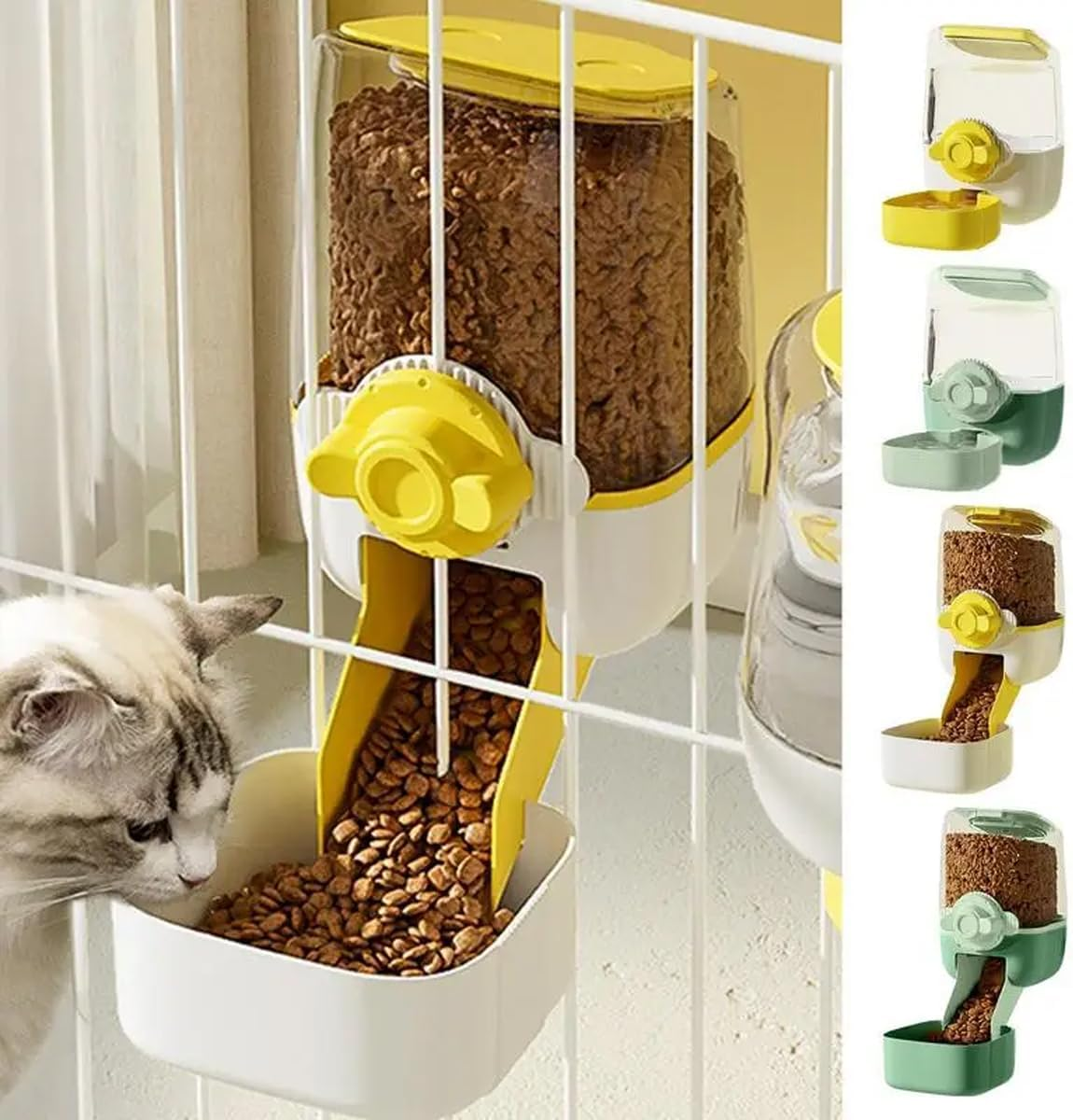 AIMALL Large Capacity Pet Feeder, Gravity-Driven Food Dispenser for Dogs and Cats, Cage-Mountable with 45&deg; Tilt - Blue-Waterer image number 4