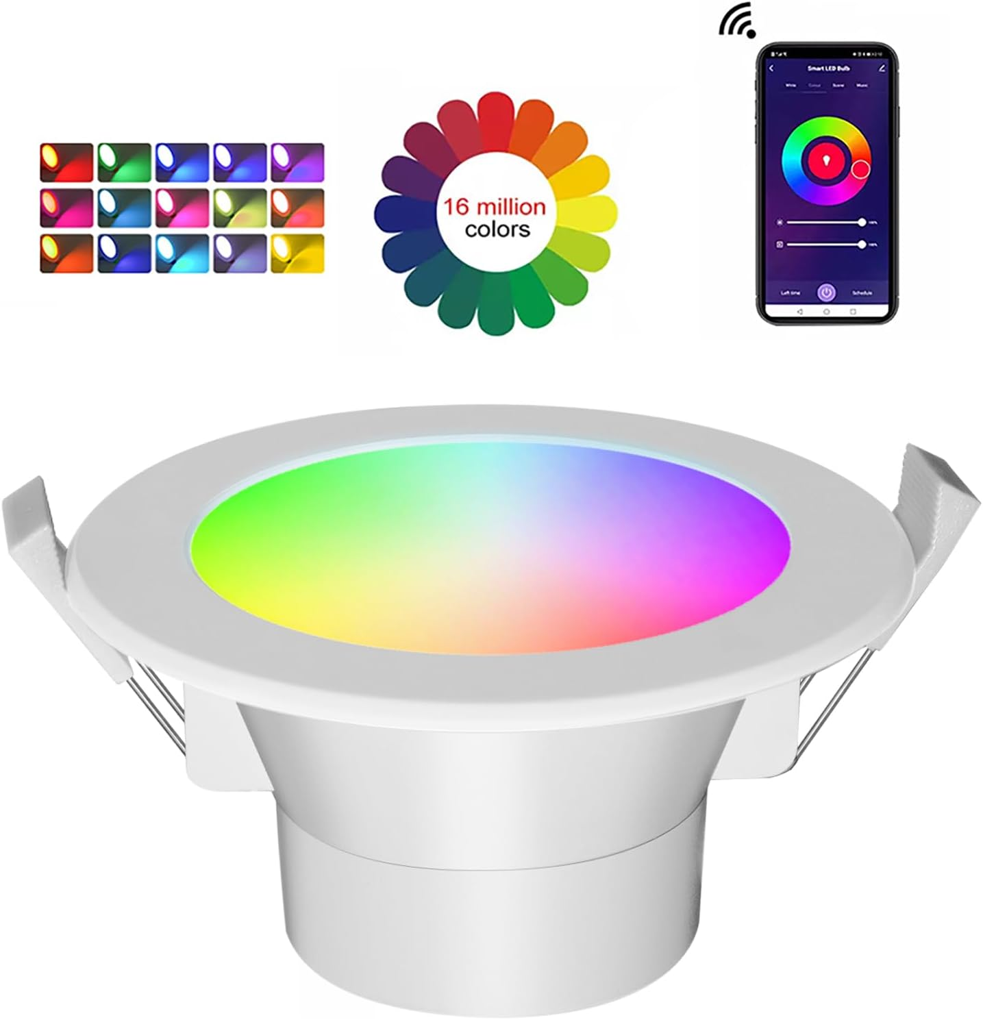 Koalakraft Smart LED Downlight 90Mm - Color Changing Downlights with APP & Voice Control, Wifi Bluetooth LED down Lights for Ceiling, Music Sync Smart LED Downlight, Energy-Efficient Recessed Lighting image number 6