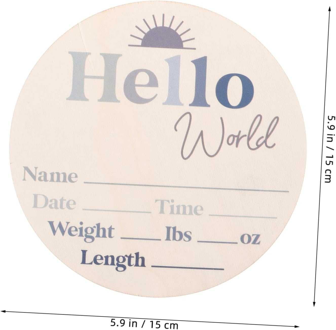 Sosoport Wooden Baby Milestone Discs Newborn Name Sign Baby Announcement Sign Monthly Growth Record Photo Props for Newborns Shower Decorations image number 5