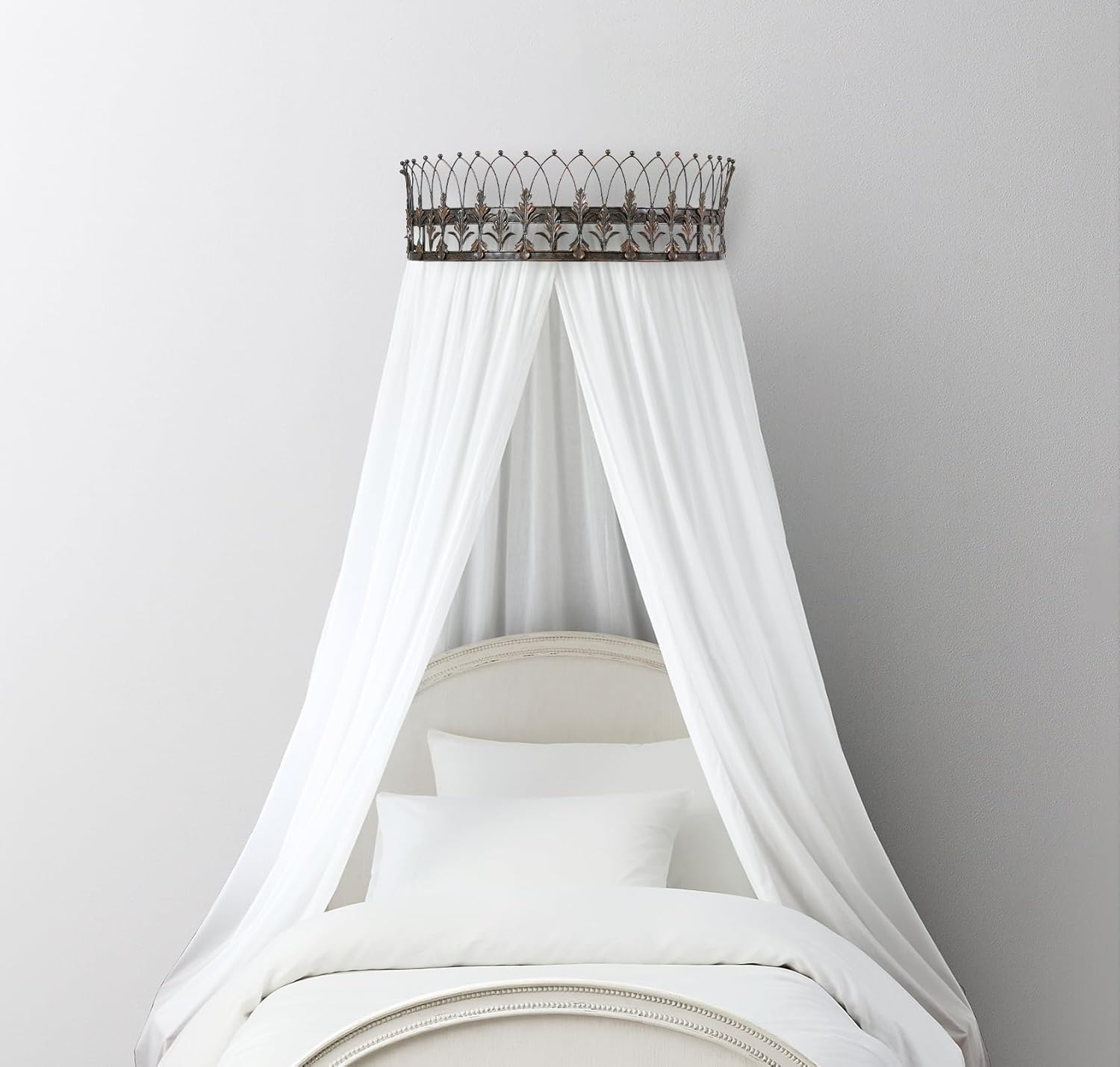 Creative Co-Op Rust Metal Curtain Crown - Silver image number 3