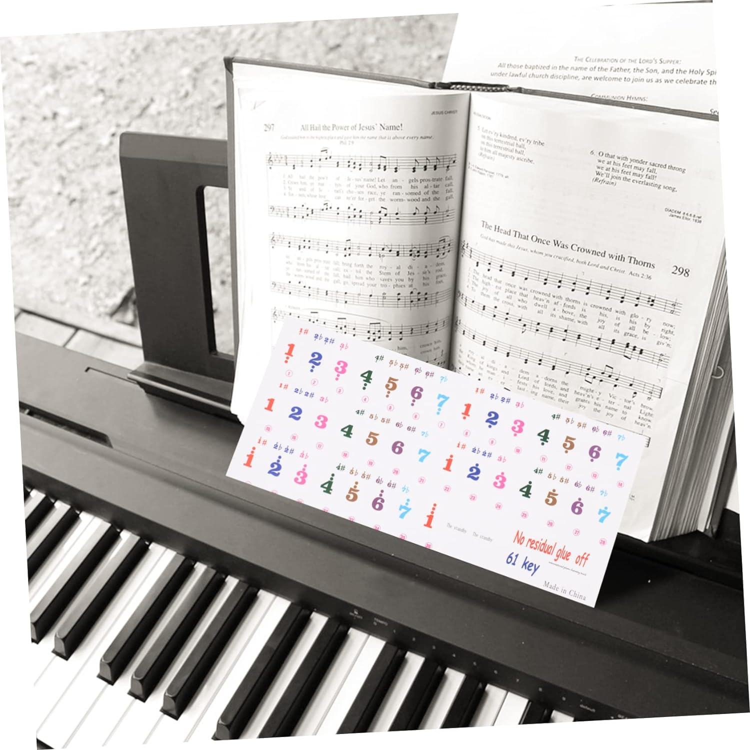2Sheets Key Piano Keyboard Sticker Piano Chord Stickers for Beginners Adhesive Decals Notes for Organ image number 1