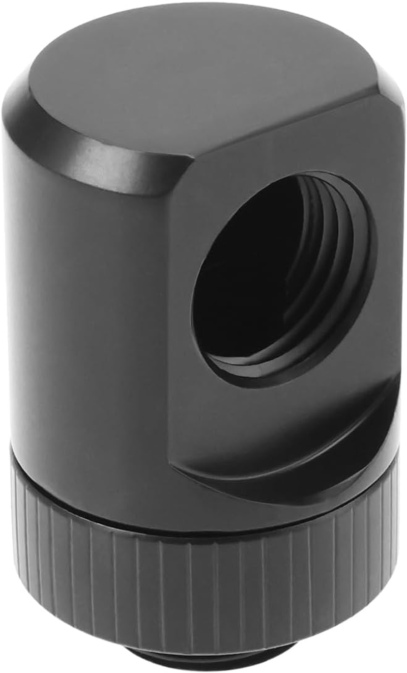 Emagtech 1PC Water Cooling Fitting 90 Degrees PC Water Cooling Elbow Connector G1/4 Thread Brass Torque Rotary Torque Wrench End Fitting Black