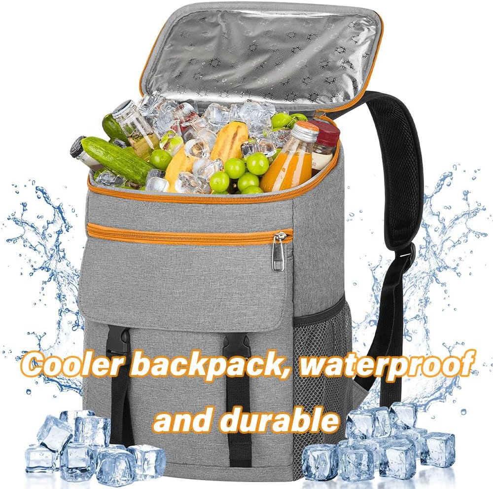 Refrigerator Backpack Soft Insulation, Leakproof Beach Cooler, Large Capacity Backpack with Compartments for Men and Women, Portable Lunch Backpack, Suitable for Beach Camping, Picnic Hiking image number 2
