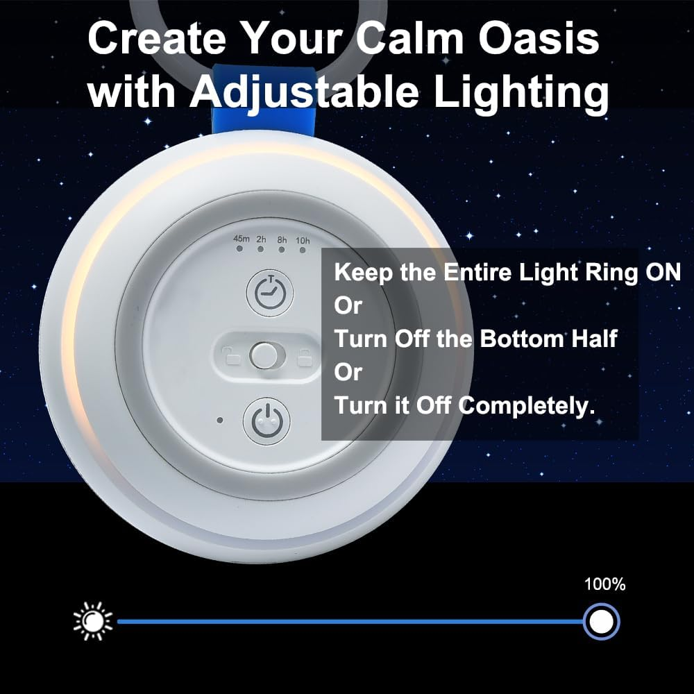 Sleepmac Go Baby Portable White Noise Machine and Night Light &ndash; White Noise, Pink Noise, Brown Noise, Lullaby, Nature Sounds, Child Lock, Memory Options (Cloud)