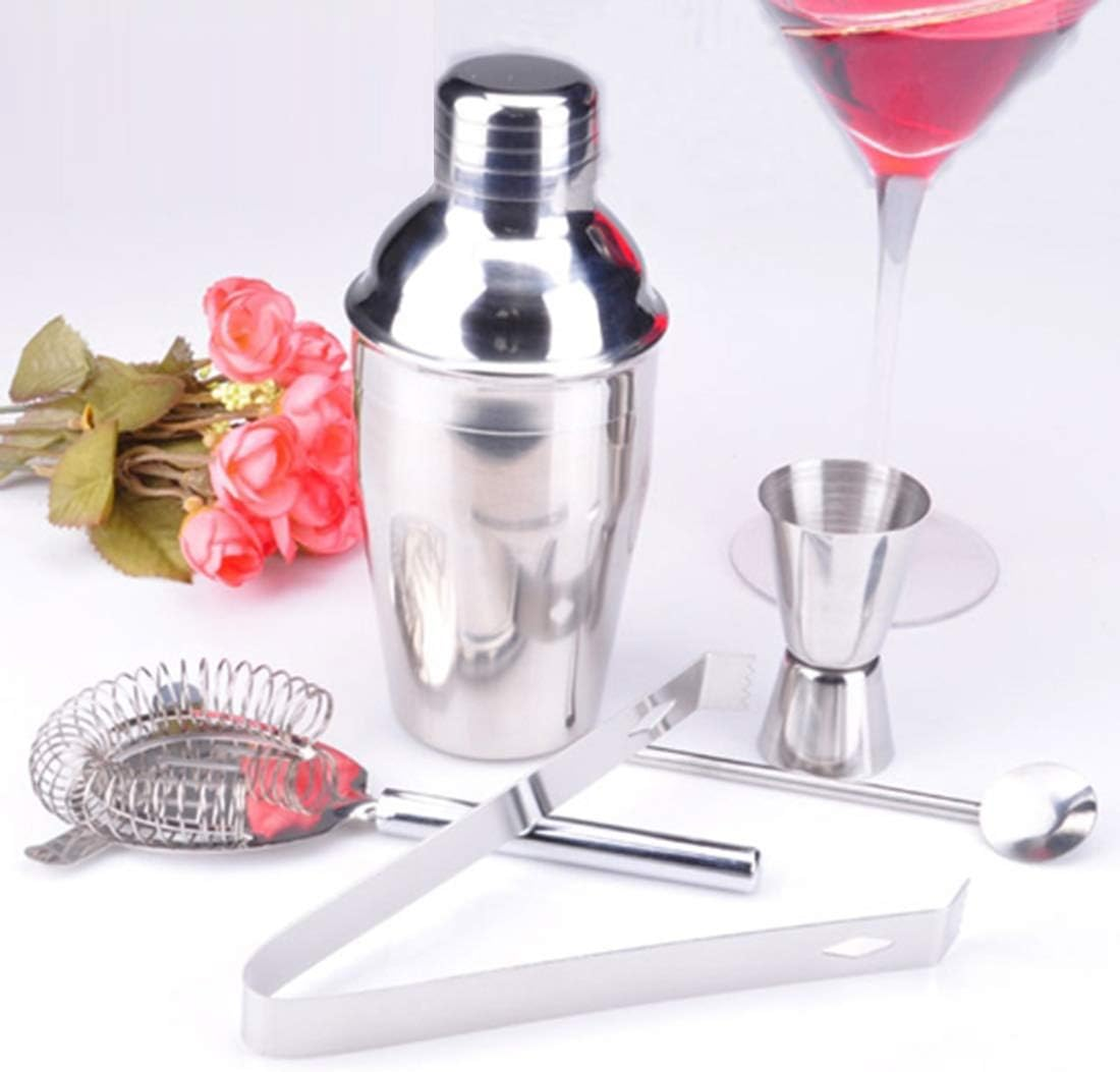 Kitchenware Gadgets 5 in 1 Classic Stainless Steel Shaker Set, Capacity: 550Ml (Shaker + Jigger + Strainer + Ice Clip + Stirrer Pipe)(Silver) Kitchenware Gadgets image number 4