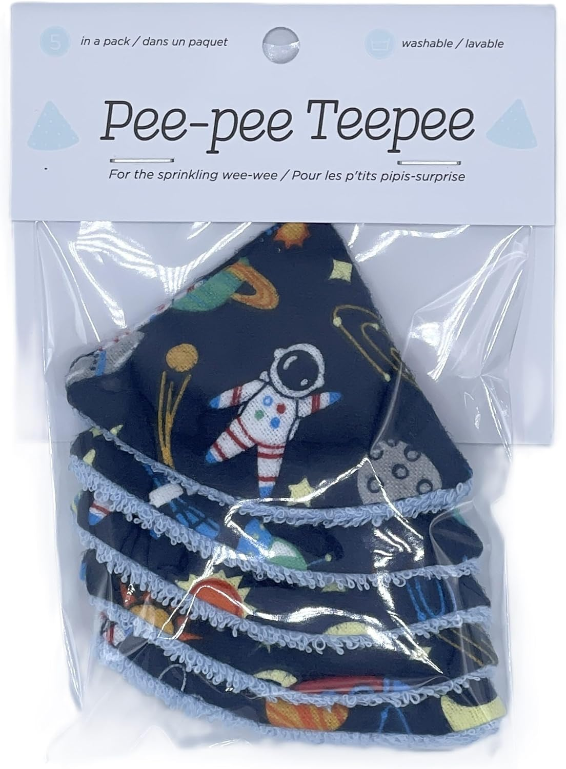 Washable Cotton Pee-Pee Teepees That Shield Baby Boys Pee during Diaper Changes. Makes a Great Add-On Gift for a Baby Shower Thanks to Its Fun, Gift-Ready Store Packaging. 5 Pack. Space image number 4