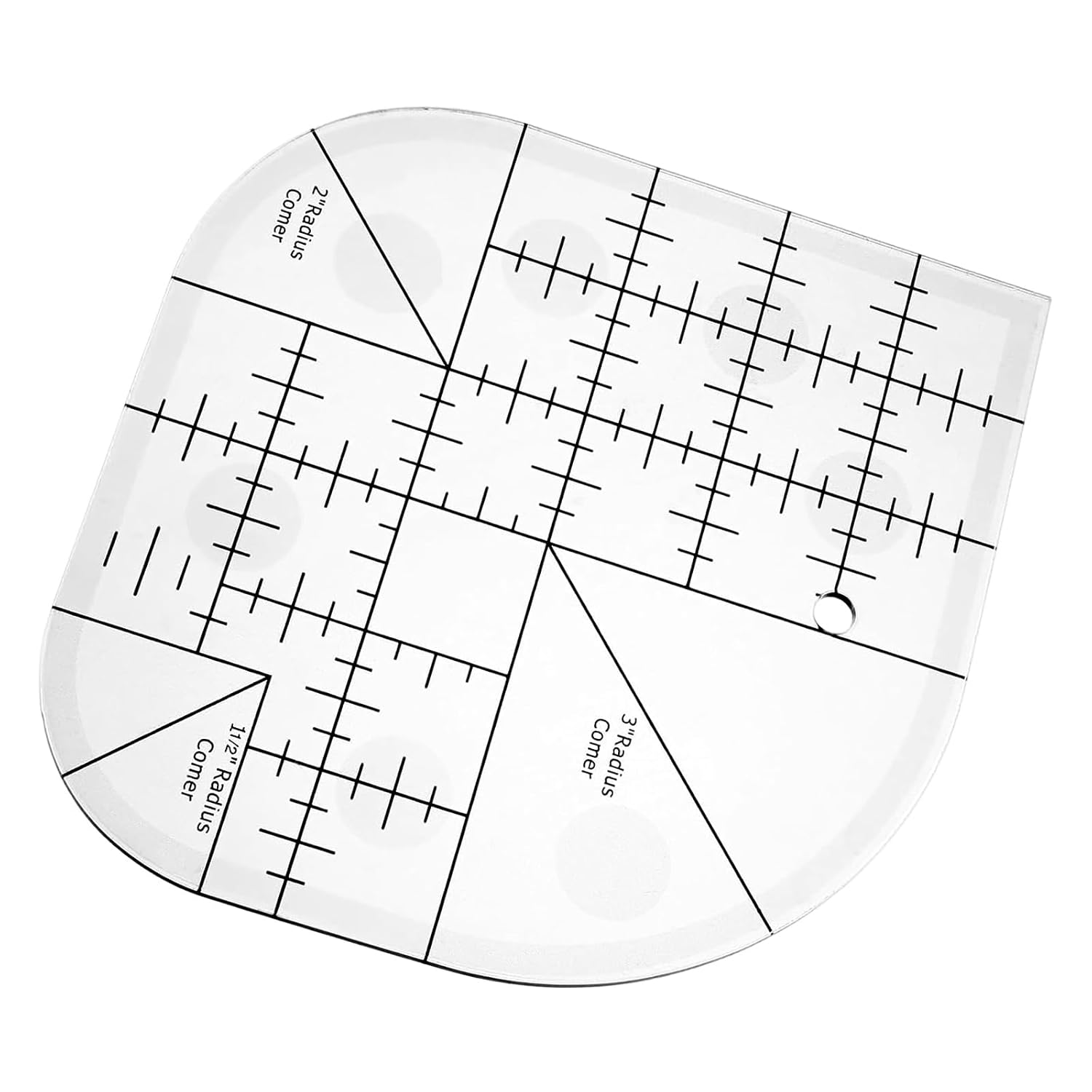Zalizr Acrylic Curved Corner Cutter Ruler, Transparent Quilting and Sewing Template, Multi-Size Patchwork Ruler for Fabric, Paper, DIY Crafts, and Scrapbooking image number 5