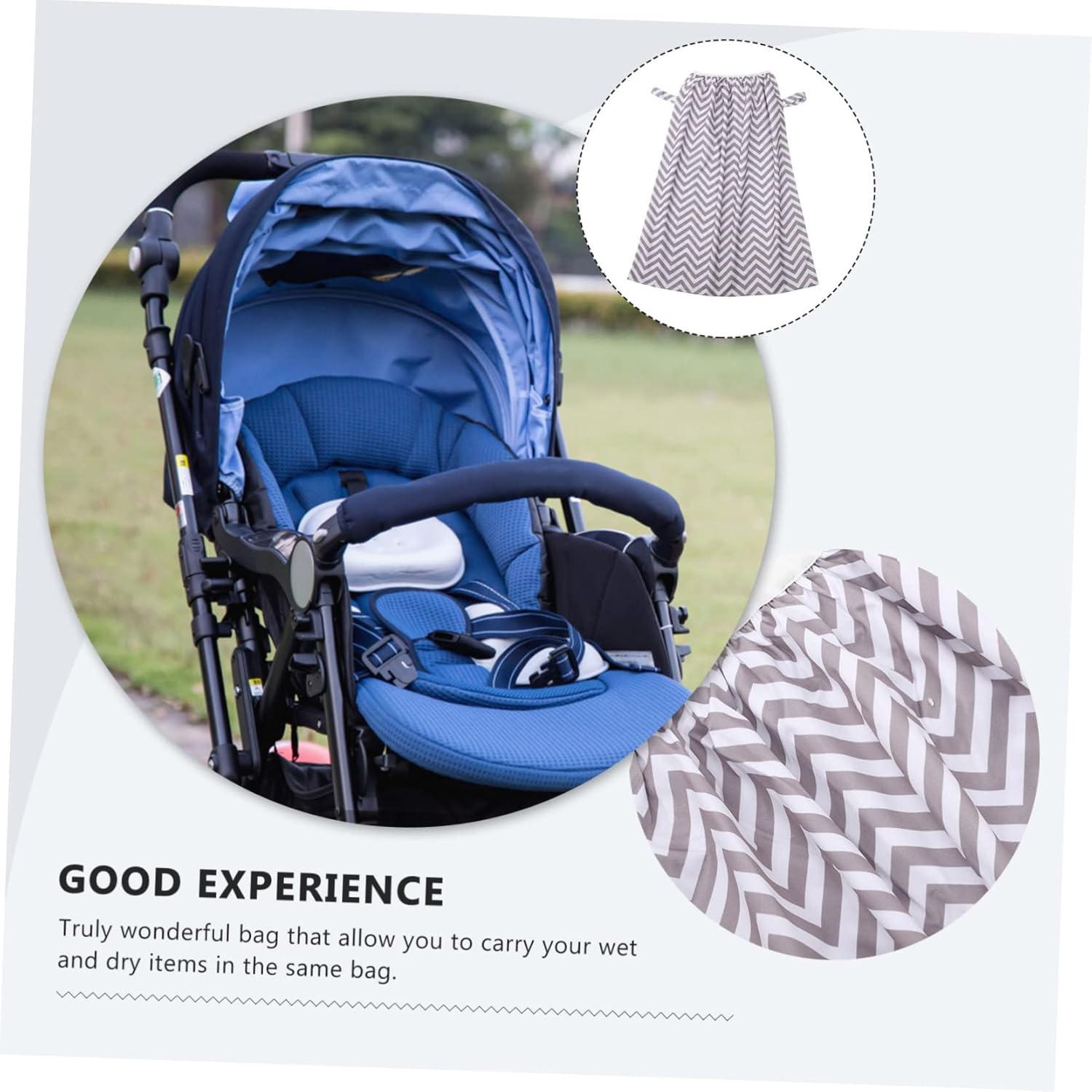 GALPADA Reusable Cloth Diaper Pail Bag Elastic Edge Waterproof Baby Diapers Container Hanging Storage Bag 05 Suitable for Nursery and Travel image number 4