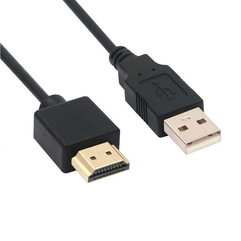 Liyquint USB to HDMI Cable 0.5M, USB 2.0 to HDMI Male Adapter with External Power Supply for Laptop, PC, Smart TV, Monitor, Projector & More HD Display Devices (Black) image number 4