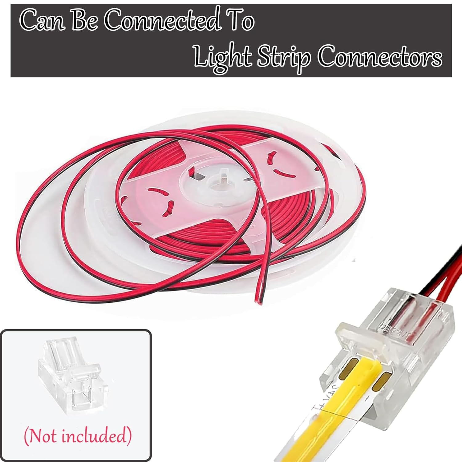 20M/65.6FT Electrical Wire Cable 22AWG, 2 Pin Black Red, DC Extension for LED Strips image number 5