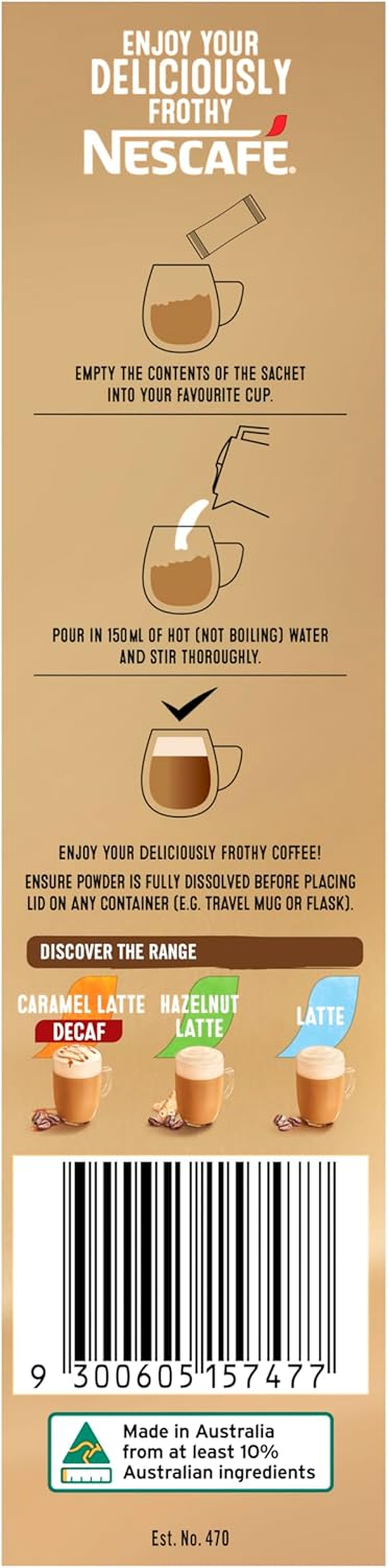 NESCAF&Eacute; Decaffeinated Coffee Sachets 40 Pack, 4 X 10 Pack image number 5