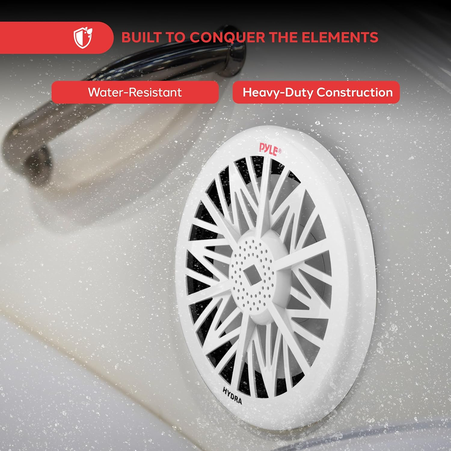 10-Inch Outdoor Marine Audio Subwoofer - 500 Watt Single White Waterproof Bass Loud Speaker for Marine Stereo Sound System, under Helm or Box Case Mount in Small Boat, Water Vehicle - Pyle PLMRW10 image number 4