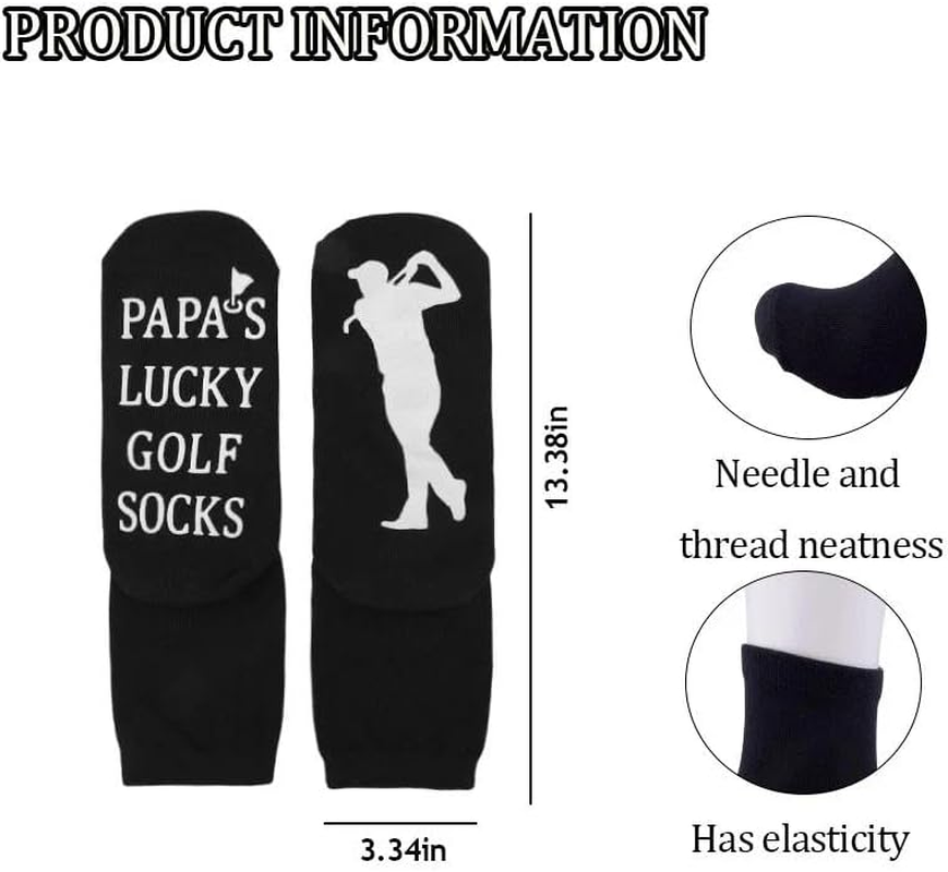 Papa Christmas Birthday Gifts for Daddy Grandfather Golf Lover Presents Socks for Father Grandpa Sports Person Crew Sock for Men Holiday Present for Dad Pop Pop Golfing Socks for Grandad image number 3