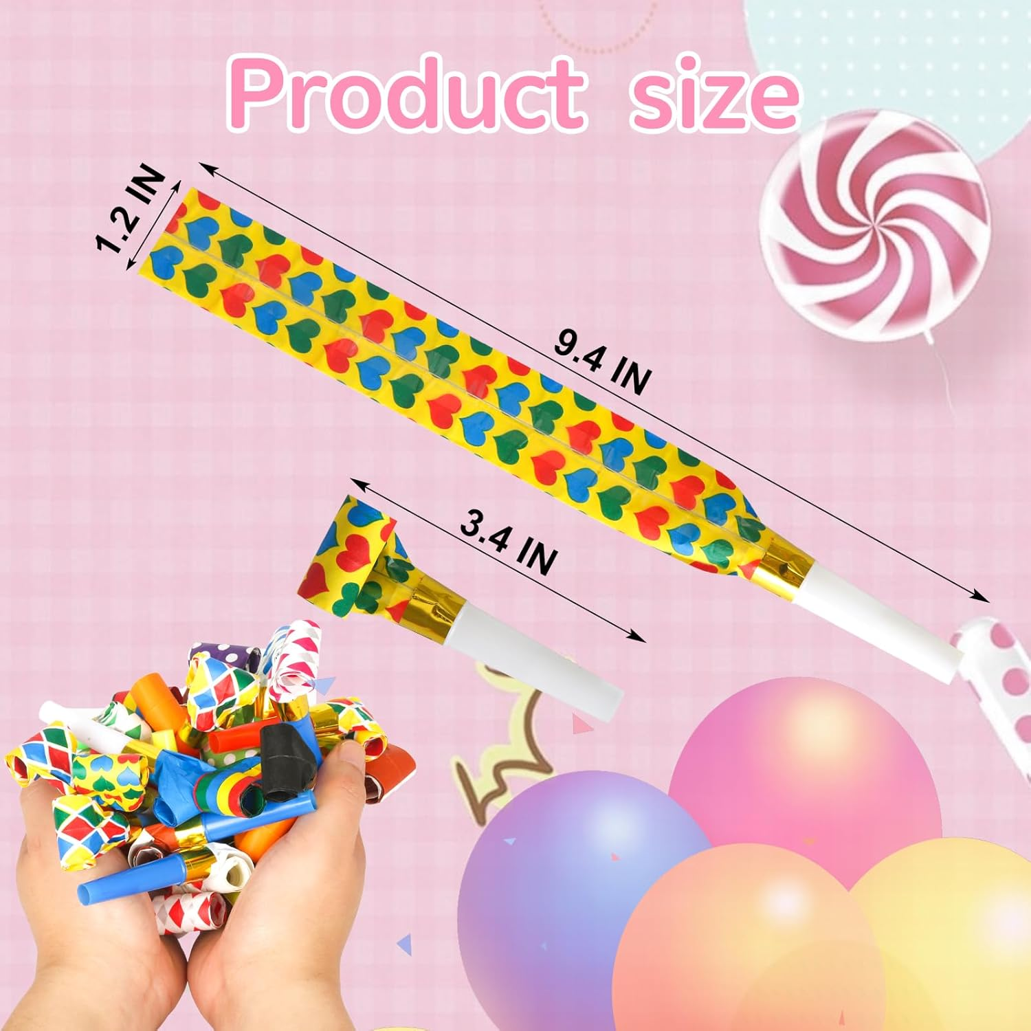 Chshhuao 50 Pcs Party Blower, Funny Party Blowouts Blow Horns Birthday Party Whistles New Years Party Noisemakers Whistles Party Blowouts Party Favors image number 6