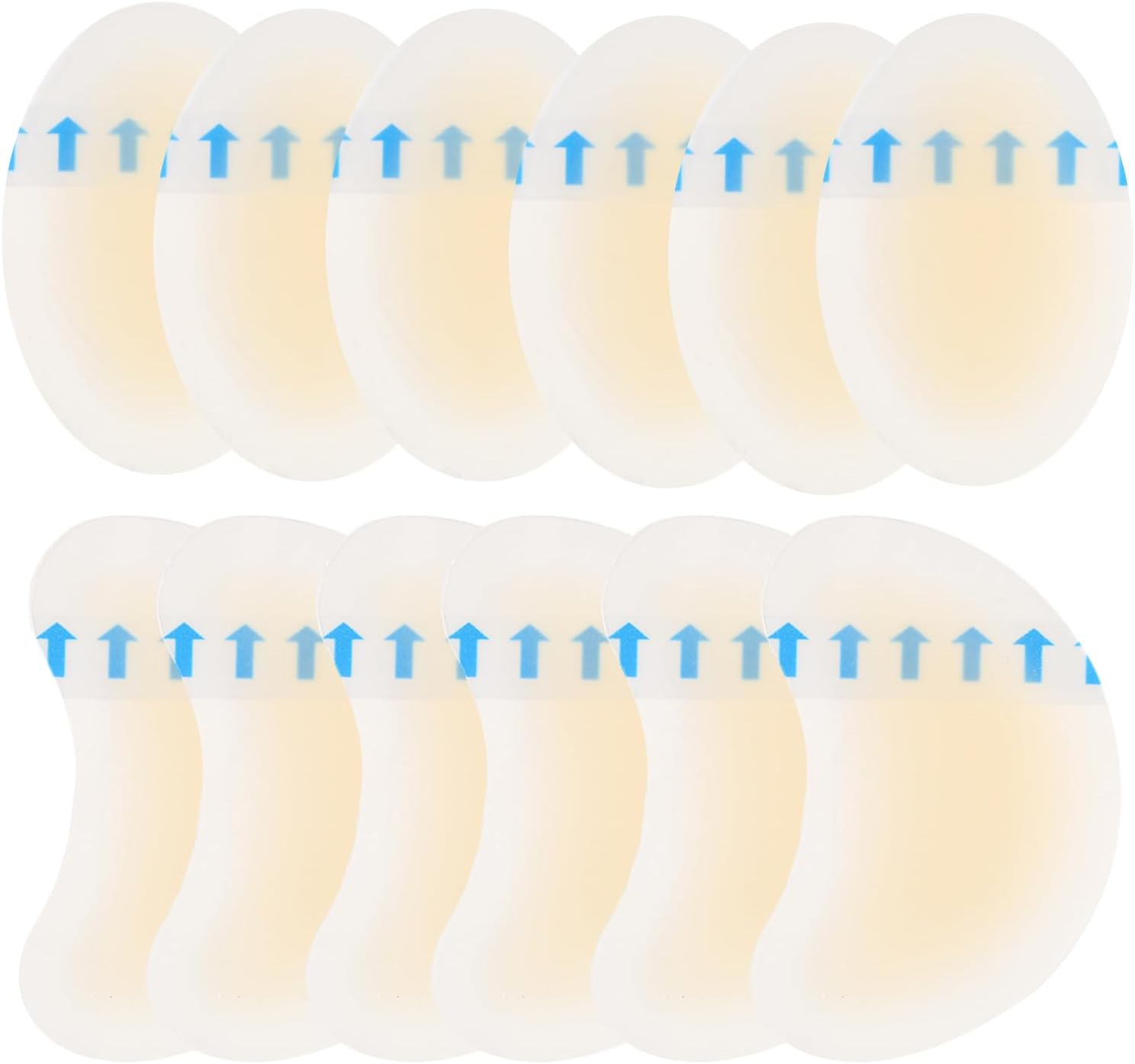 12 Pcs Feet Blister Plasters, Invisible Waterproof Blister Pads for Heel Toes Foot Protect, Hydrocolloid Blister Bandages for Active People Athletes Running Hiking Dancing Daily Wear (2 Styles) image number 3