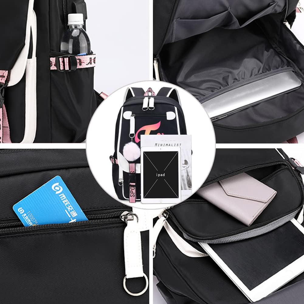 WGEEEY Kpop Twice School Backpack Merchandise, Twice Book Bag Casual Backpack, Black image number 2