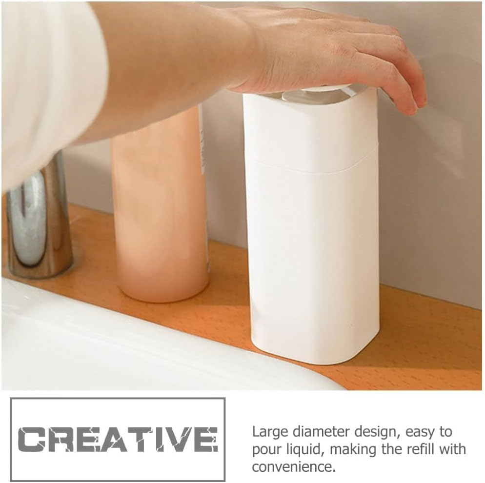 Empty Pump Dispenser Bottle, Push down Liquid Pumping Empty Bottle Dispenser for Makeup Remover and Nail Polish Qzjijosen (White)