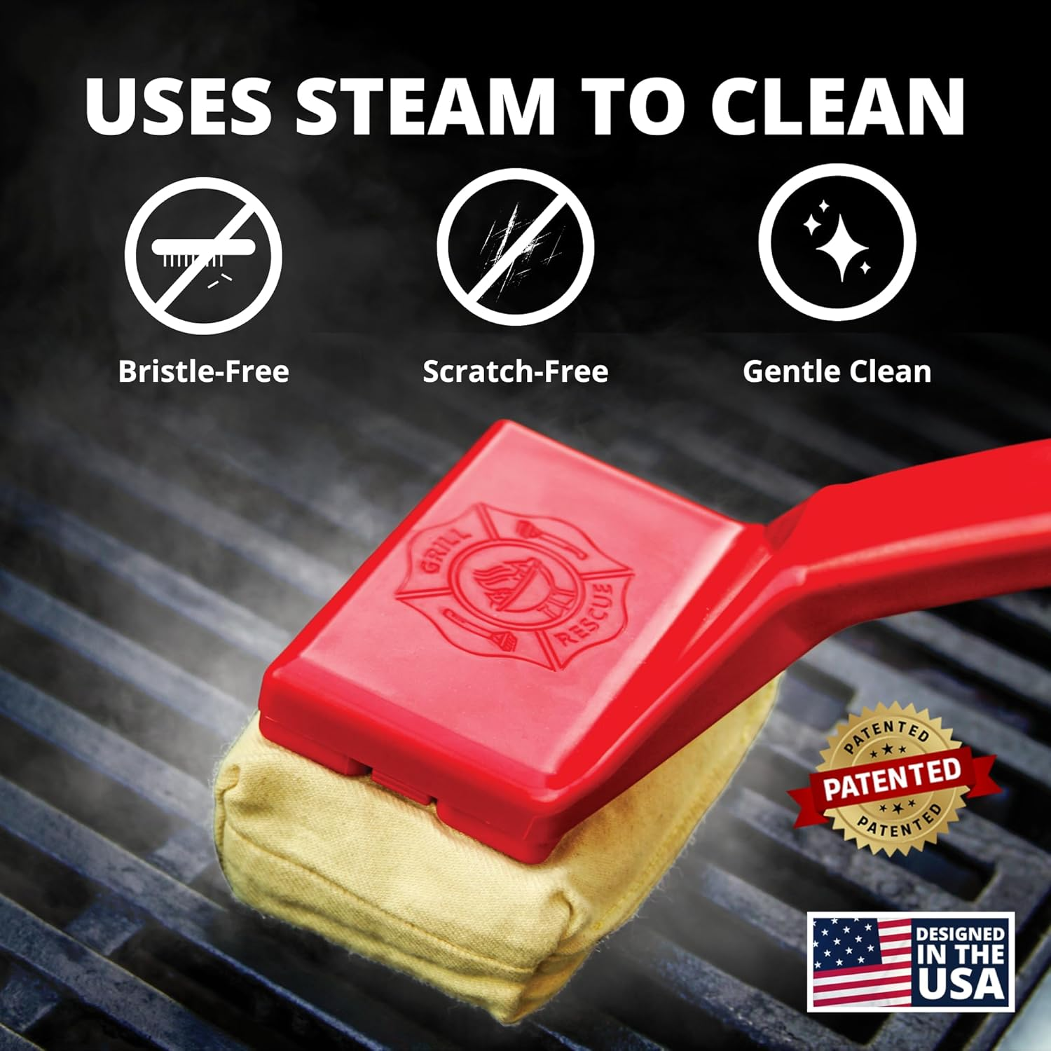 Grill Rescue BBQ Replaceable Scraper Cleaning Head, Bristle Free - Durable and Unique Scraper Tools for Cast Iron or Stainless-Steel Grates, Barbecue Cleaner (Replaceable Cleaning Head) image number 3