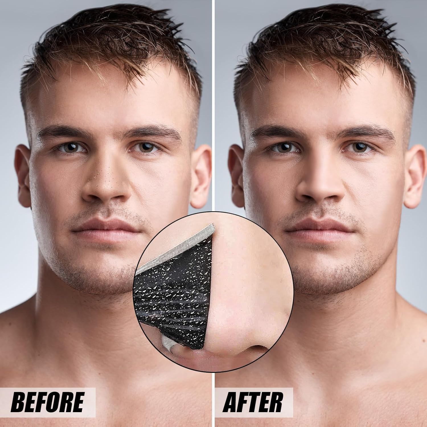 Blackhead Remover Pore Strips, Black Head Remover for Face, Natural Charcoal Nose Strips for Pore Cleaner, Large Size Nose Pore Strip for Men Women for Oil Blackheads & Whiteheads Remover (80 Pcs) image number 4