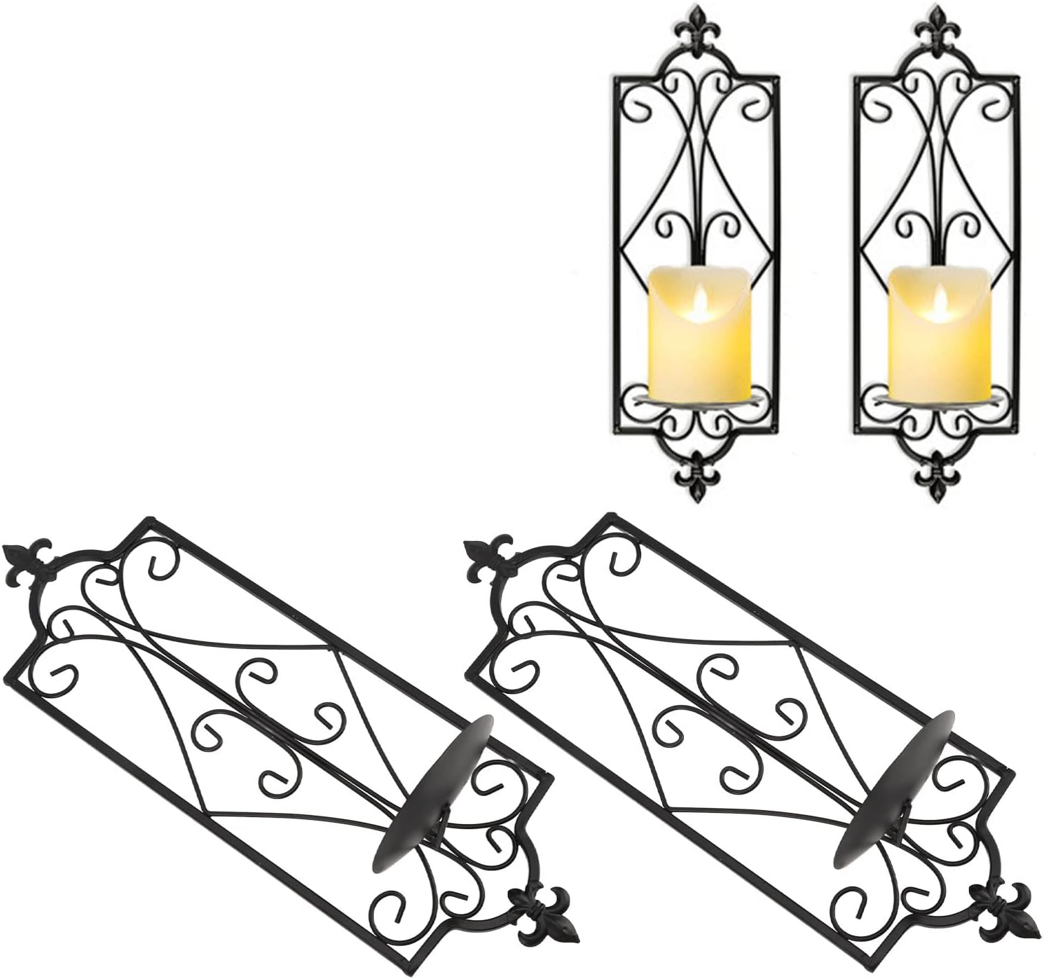 2Pcs Wall Sconce Candle Holder, Elegant Wall Decoration, and Strong Wall Sconce Candle Holder, for Bedroom, Bathroom, Dining Room image number 6