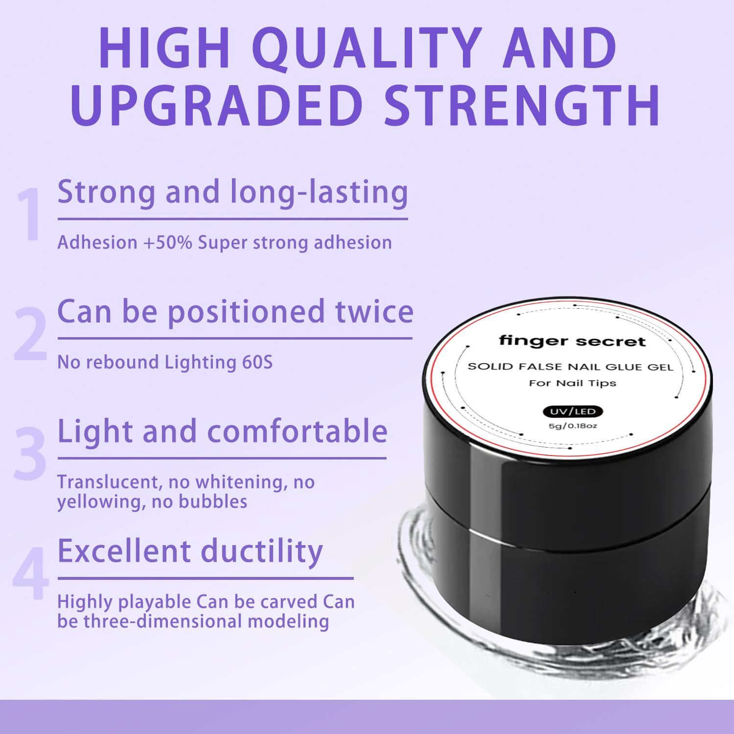 Solid Nail Glue Gel for Press on Nails 10ML Clear Professional Gel Nail Glue UV LED Strong Nail Glue Gel Curing Needed False Nails Long Lasting Acrylic Nail Glue Extra Strong 1Pc image number 1