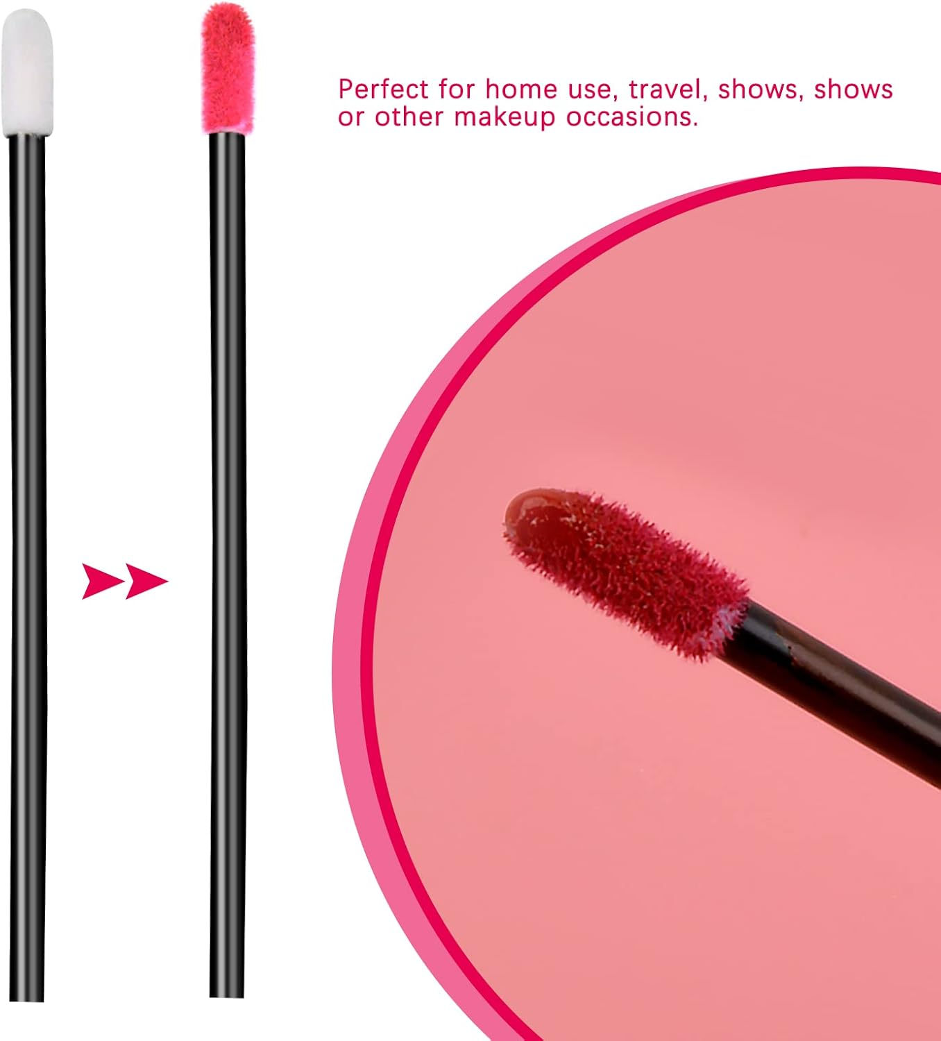 200Pcs Disposable Lip Brushes, Lipstick Makeup Brush, Disposable Lipstick Applicator, Lip Gloss Brush, Concealer Brush Applicator, Wands, Makeup Brush for Makeup Tool