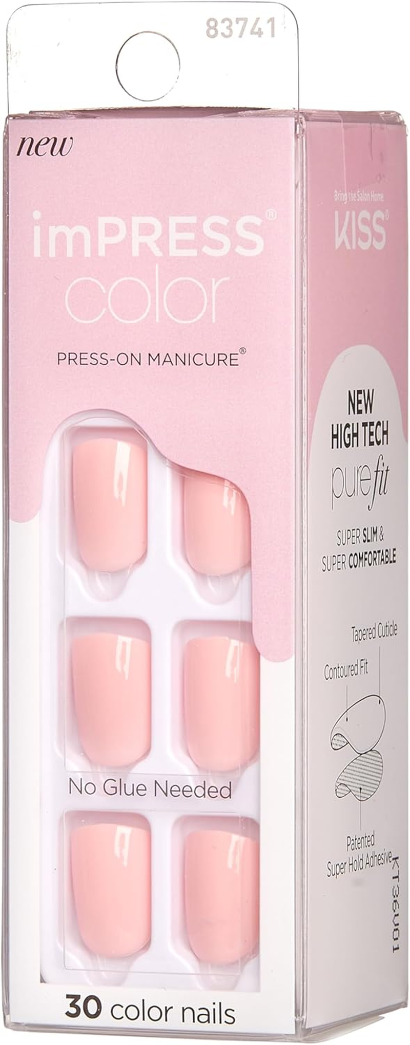 Impress KISS Color Gel Nail Kit, Pick Me Pink, with Purefit Technology, Polish-Free Colour Mani, Includes Prep Pad, Mini File, Cuticle Stick, and 30 Fake Nails image number 2