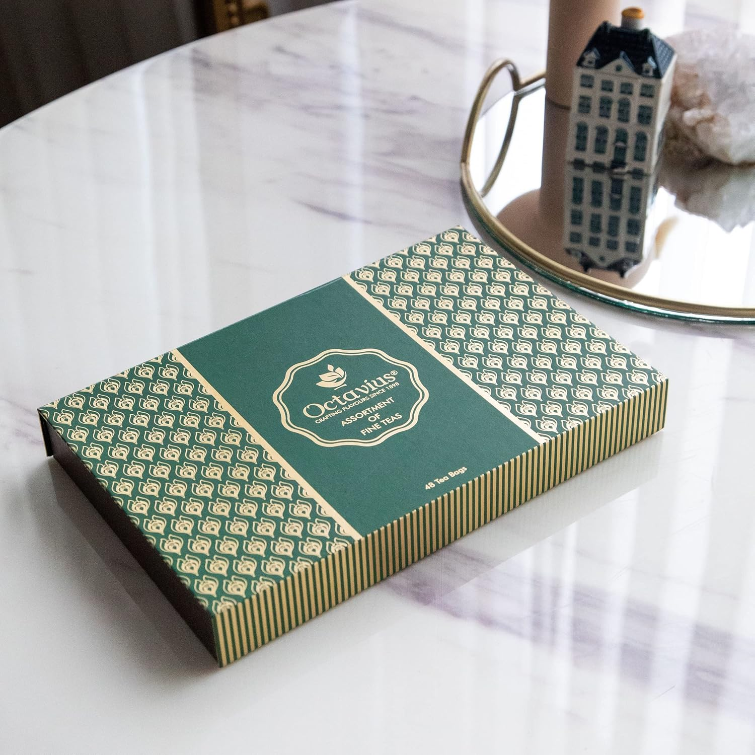 Octavius, Assorted Tea Sampler Gift Set (8 Flavors, 48 Tea Bags) | Black & Green Tea Sampler Pack | Tea Gift Set | Pack of 1 image number 3