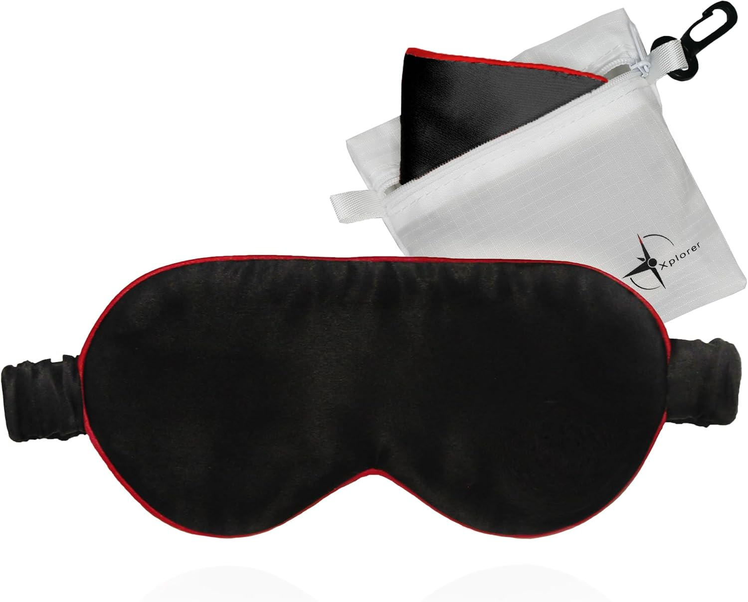 X-Plorer Premium Silk Eye Mask (Travel Edition) | OEKO-TEX Certified, Natural, 99% Darkness, Adjustable Silk-Strap, for Adults and Children | Ideal Silk Sleep Mask and Travel Accessories | OCN