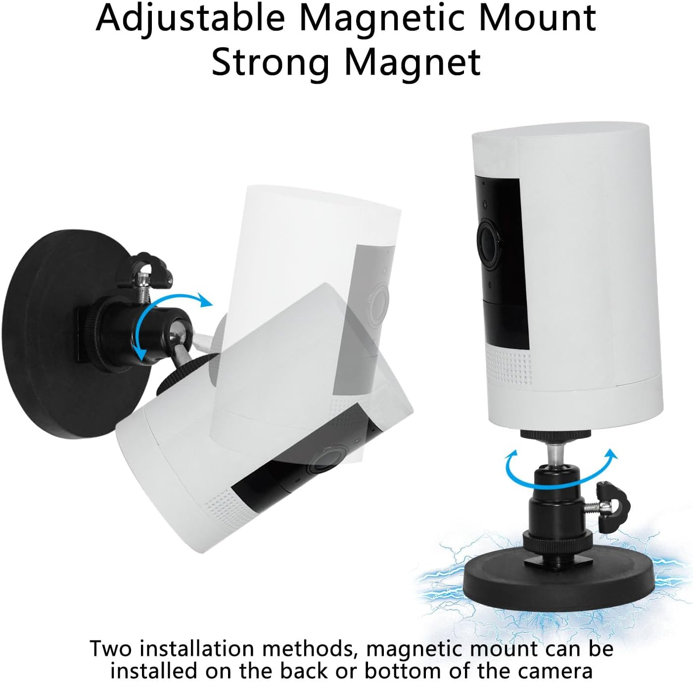 Magnetic Camera Mount Compatible with Ring Outdoor Cam Plus, Ring Stick up Cam Battery(2Nd, 3Nd), Indoor Outdoor Camera Magnetic Mount, Rubber Coated Base Magnet, 1Pack image number 6