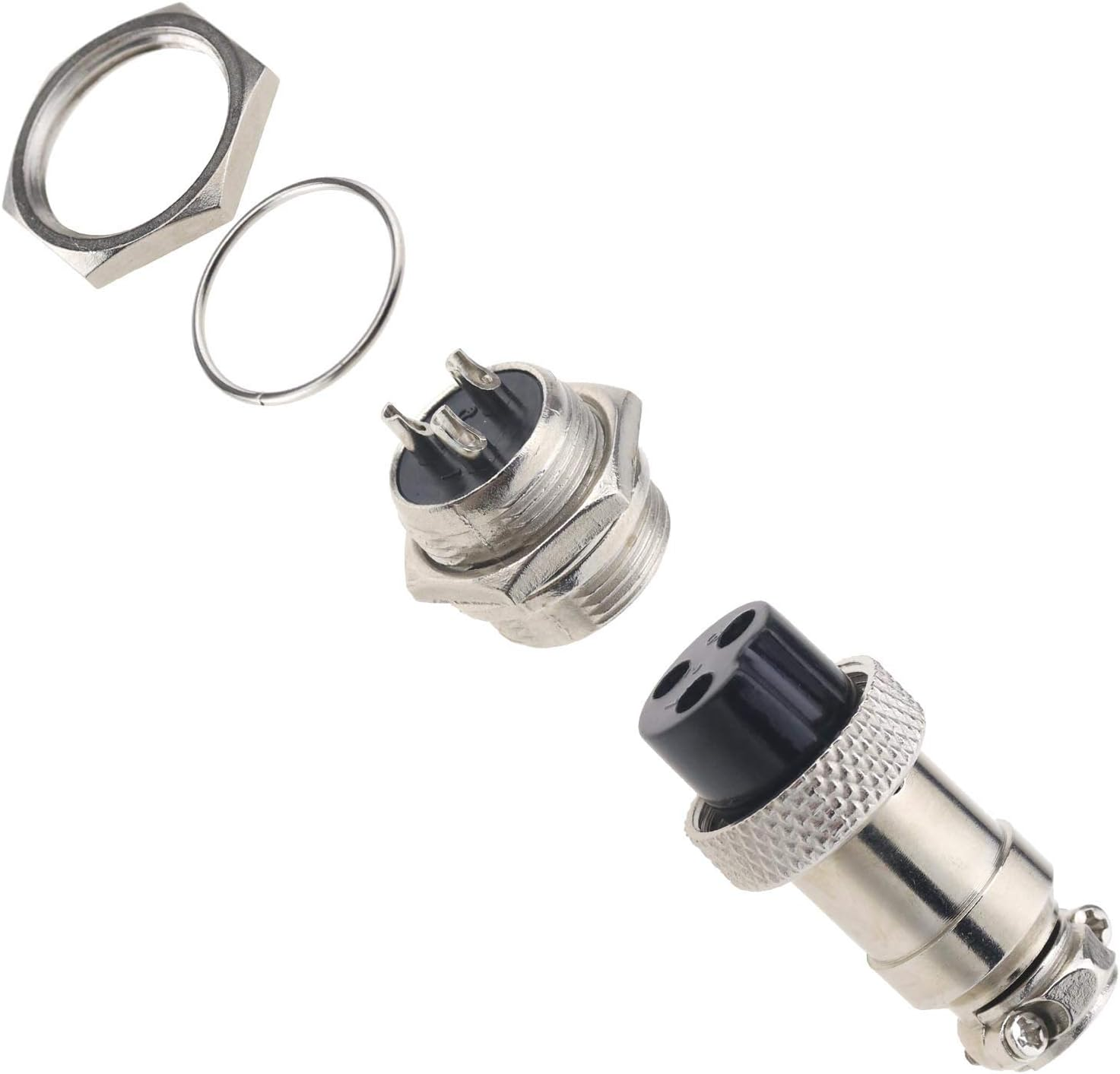 Emsea 5X GX16 Aviation Plug Connector Set, Metal Male Female Wire Screw Type Cable Panel Connector-16Mm Thread (3 Pin) image number 6