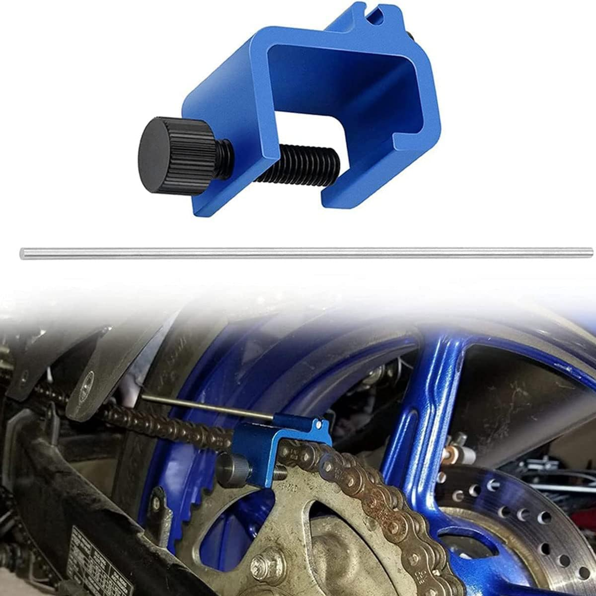 Motorcycle Chain Alignment Tool Aluminium Alloy Sprocket Chain Adjusting Tool Universal Quick Accurate Motorbike Chain Alignment Tool Repair Accessories Tool for Motorcycles Atvs ZHAZHAMO image number 2