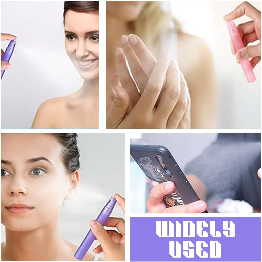 XUZOPIM Pack of 10 Perfume Travel Bottle, Portable Perfume Refillable 10 Ml Spray Bottle Mini Plastic Perfume Atomiser Empty Travel Bottle Perfume Sample Bottles for Travel Going Out image number 2