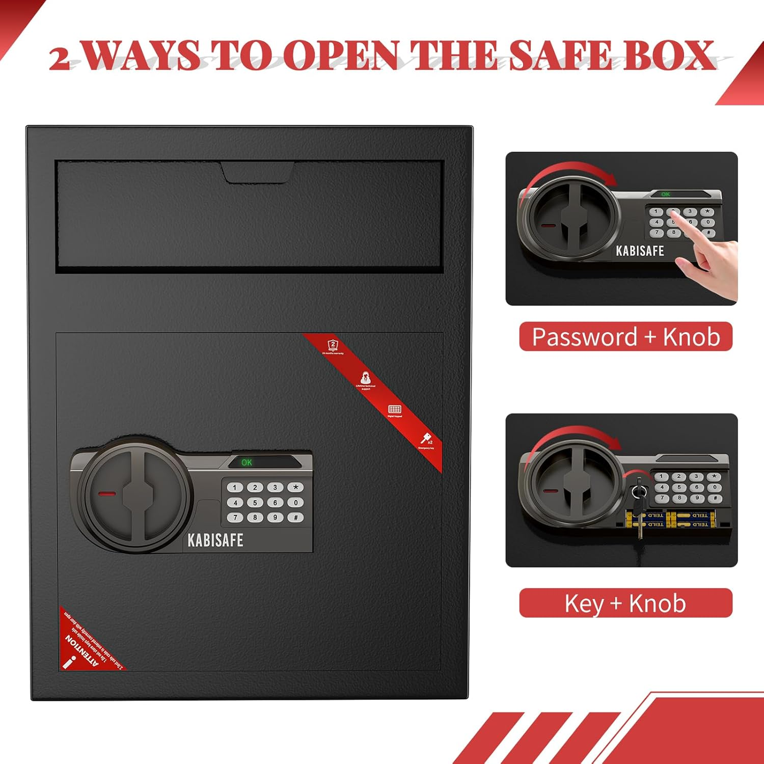 KABISAFE Depository Safe with Drop Slot, 3.0 Cu Ft Large Cabinet Anti-Theft Cash Drop Safe with Digital Keypad Lock, Business Security Safe Box with Alarm Function for Home Office image number 6