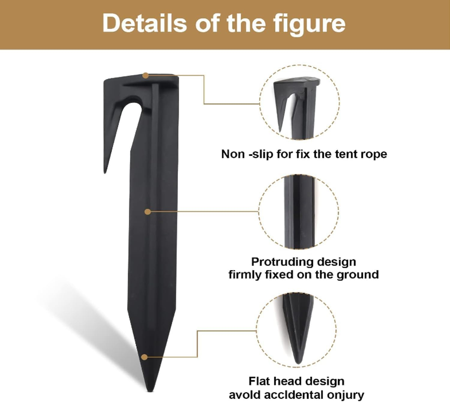 Lxcshljx 100Pcs Plastic Boundary Wire Stakes Lawn Stakes, Boundary Wire Stakes Lawn Pegs, Landscape Edging Staples, Lawn Mower Ground Staples, Tent Pegs, Yard Garden Stakes Anchors Pegs for Pet Fence image number 3