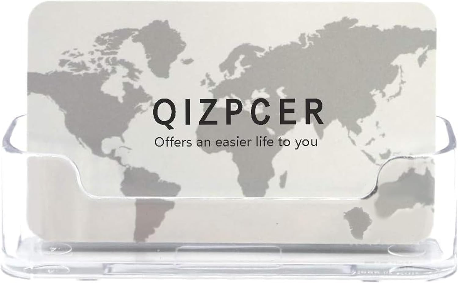 16 Pack Clear Desktop Business Card Holder Display, Plastic Business Card Stand for Office