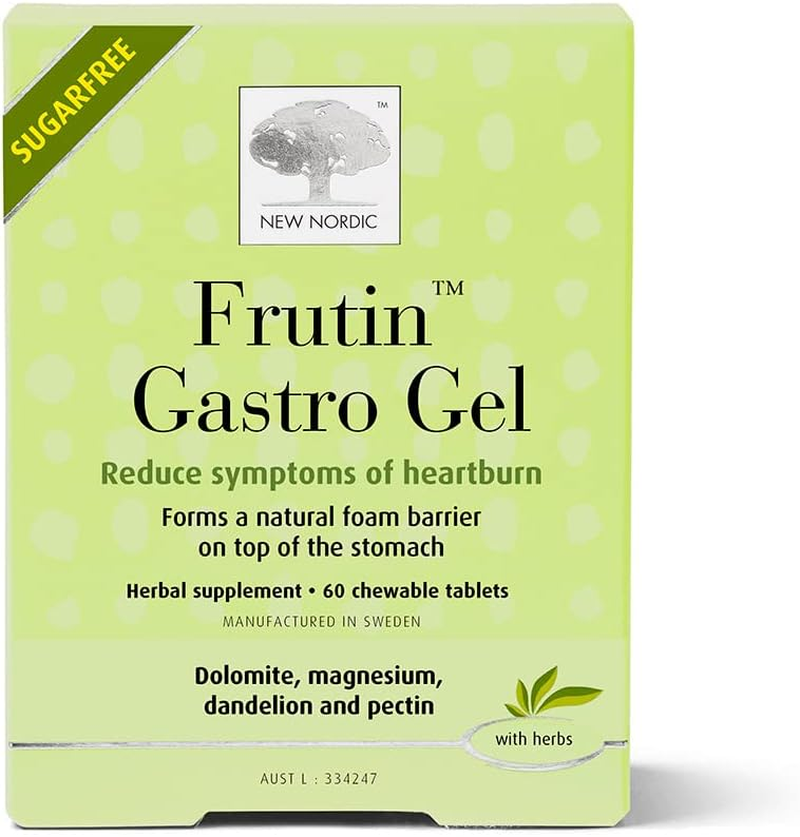 New Nordic S/F Frutin Gastro Gel Chewable Heartburn Relief - 60 Tablets