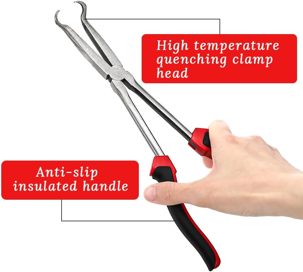 Set of 2 Car Spark Plug Removal Plier Tool,Cylinder Wire Splitter,Non-Slip Grip & Extended Reach Design,Spark Plug Pliers,For Cars/Trucks/Motorcycles(Red) image number 4
