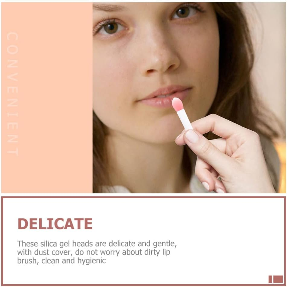 FRCOLOR 1Set Silicone Lip Brush Applicators Portable Lip Mask Tools for Women Premium Lipstick Brushes Compact Design for Effortless Makeup Application image number 2