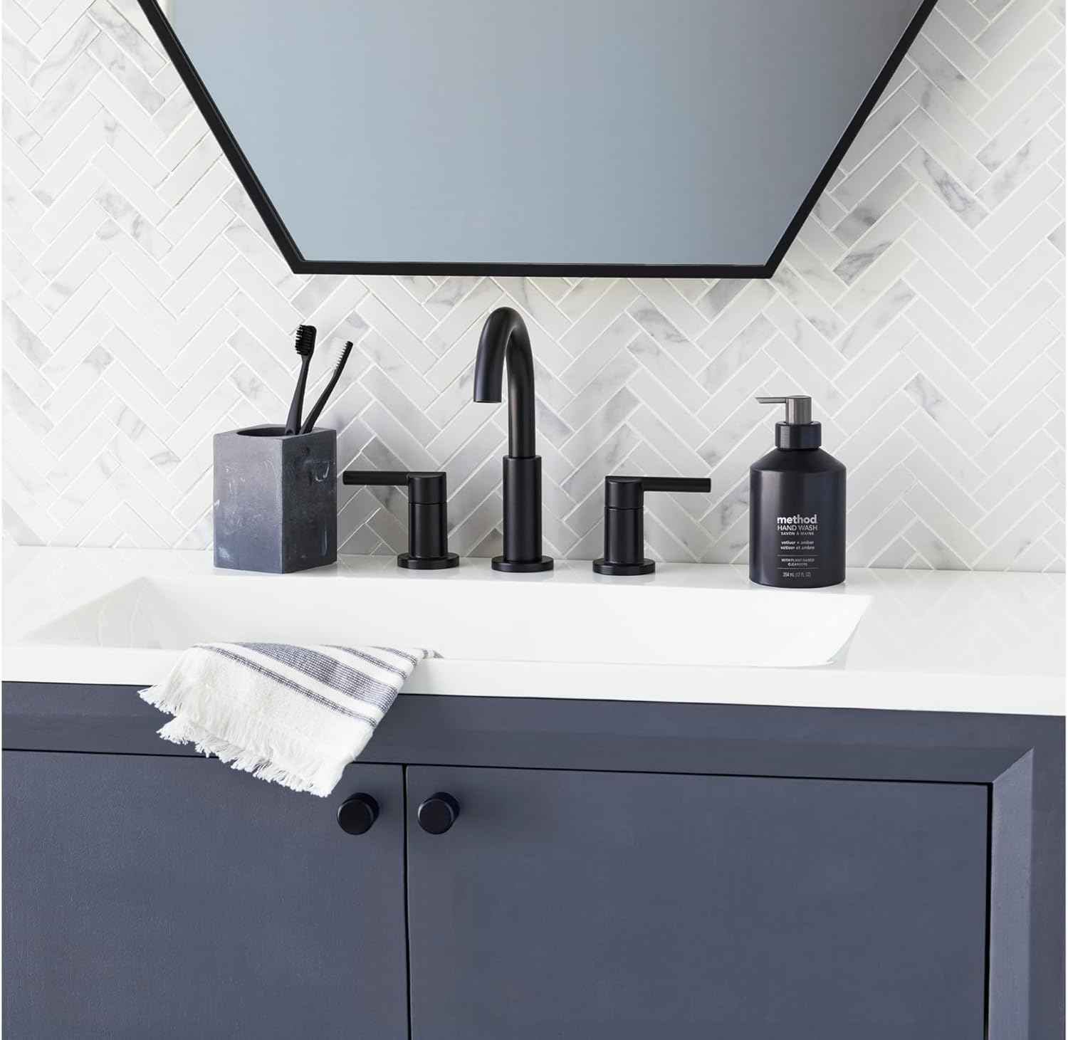 Method Gel Hand Soap, Vetiver + Amber, Reusable Black Aluminum Bottle, Biodegradable Formula, 12 Oz (Pack of 3) image number 6