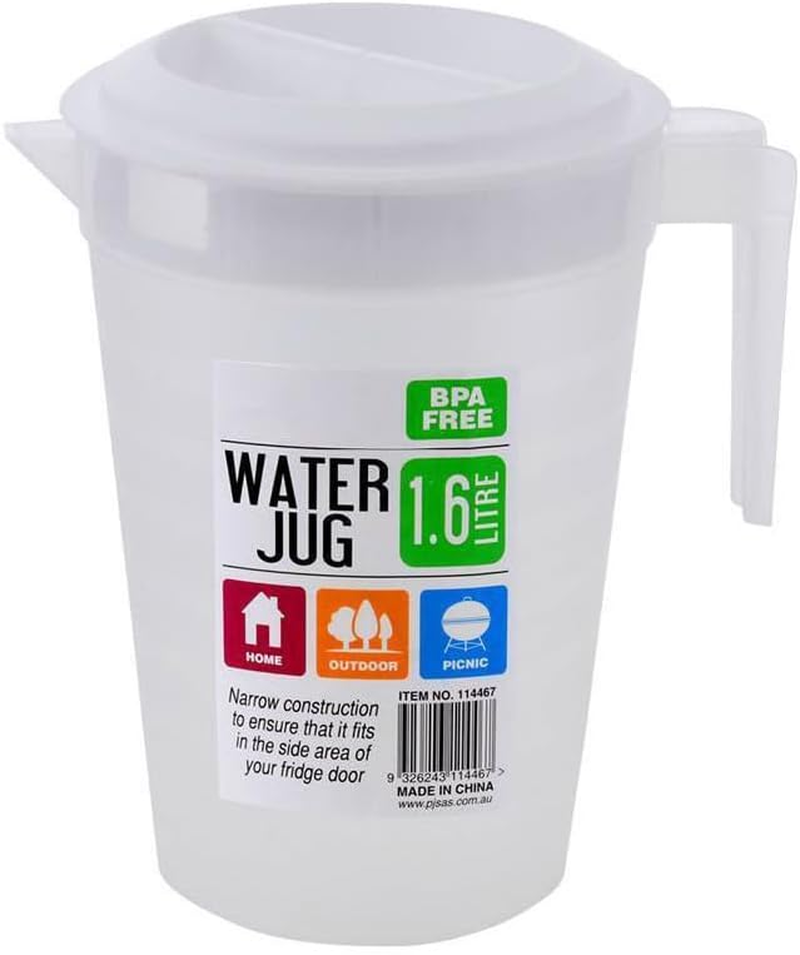 Leona Co Large 1.6L Water Jug, Plastic Juice Cold Drink Pitcher with Lid, BPA Free Water Jug for Cold Beverages, Iced Tea, Juice, and Lemonade image number 1