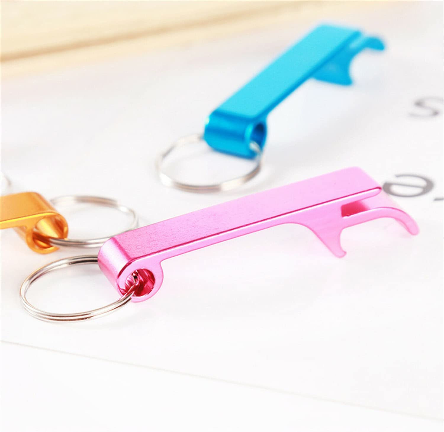10Pcs Bottle Opener Keyring Metal Beer Bar Tool Keychain Gifts Random Colour image number 2