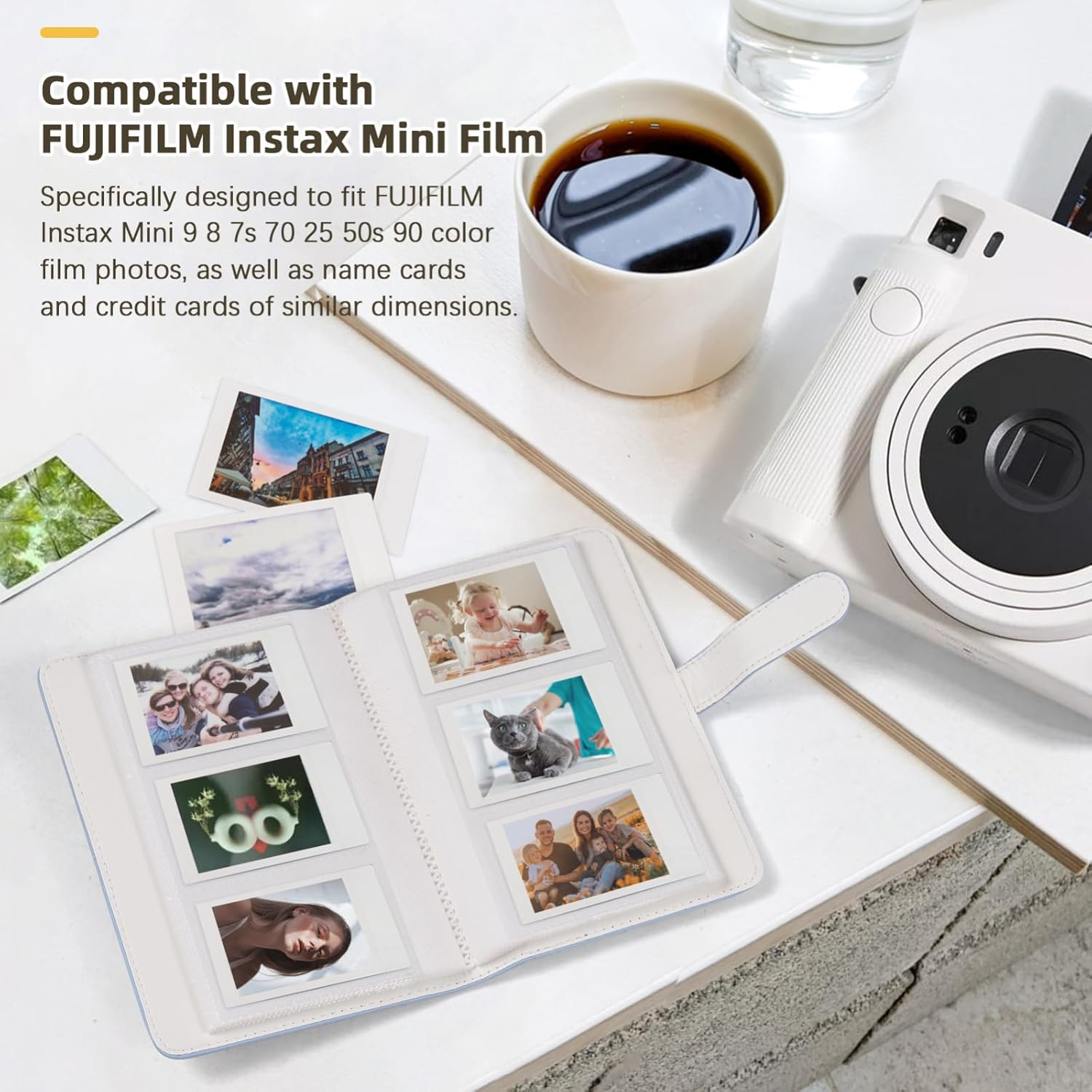 Daseeme Mini Photo Album Photo Book Album 108 Pockets 18 Pages for Fujifilm Instax Mini 11/9/ 8/ 7S/ 70/25/ 50S/ 90 Color Films Photo Camera Paper for Name Card Credit Card image number 5